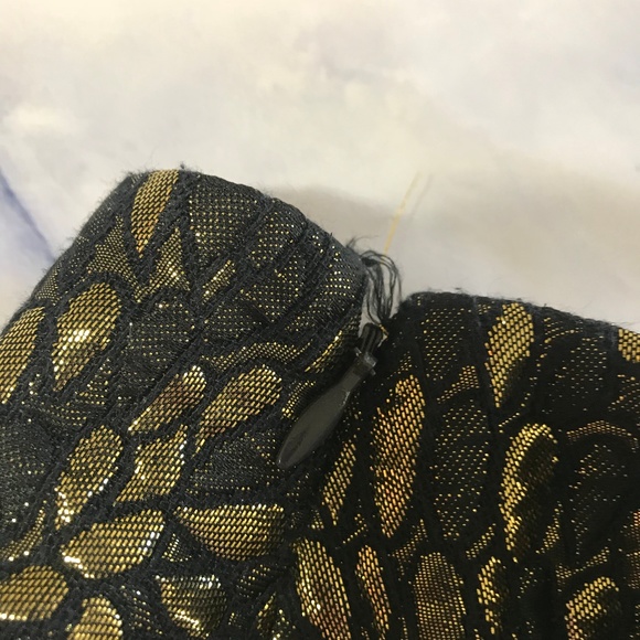 Lane Bryant Gold Lamé Floral Burst Jacquard Skirt - Picture 8 of 8